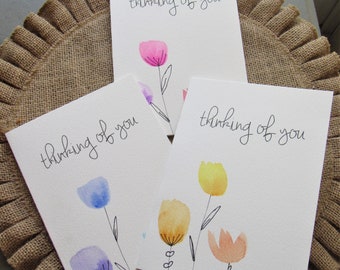 Watercolor Cards Thinking of You - Etsy