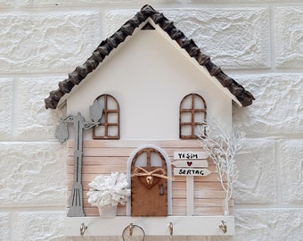 Llavero personalizado para casa, decoración de invierno, organizador de pared, regalo