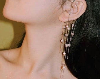 SHIWE 16 PCS Ear Wrap Crawler Hook Earrings for Women Ear Cuff Gold Earrings Hypoallergenic Piercing Ear Wrap Climbers Ear Jewelry Set Gifts for Christmas Birthday