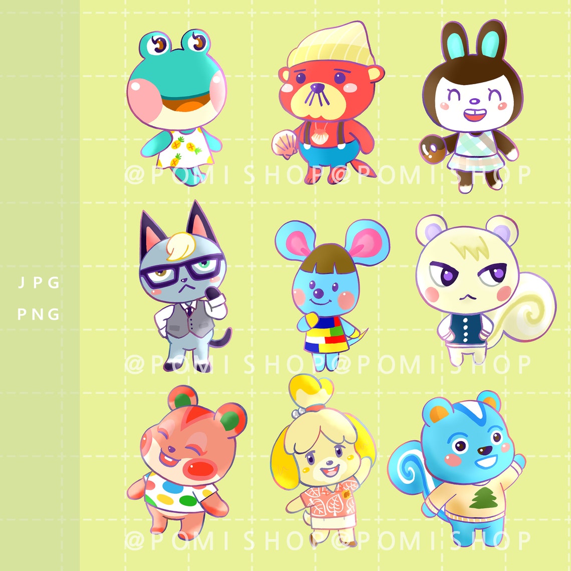 Animal Crossing Villager Clipart 1/ Cute Animal Clip Art / - Etsy
