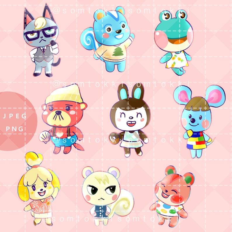 Animal Crossing Villager Clipart / Cute Animal Clip Art / | Etsy