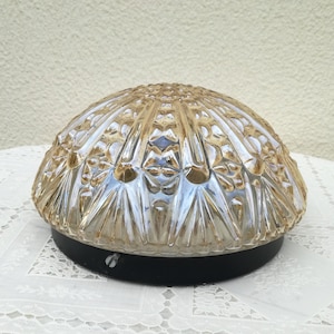 Amber Glass Sconce Lamp Sijaj Hrastnik Yugoslavia/ 1970s Retro Lighting / Wall or Ceiling Vintage Lamp