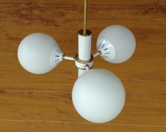 Space Age Ceiling Lamp / 70s Futuristic Pendant Lamp, EMI Poljčane, Made in Yugoslavia / Modernist Sputnik Sattelite Lighting