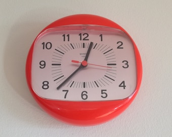 Orange Space Age Capsule Wall Clock Gorenje Yugoslavia / 70s Bubble Clock / Retro Clock