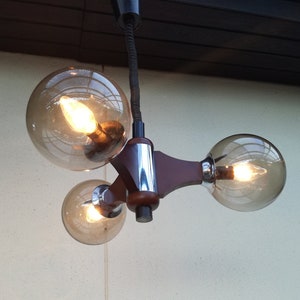 1970s Pendant Lamp Sijaj Hrastnik, Made in Yugoslavia / 70s Space age Chandelier / Mid Century Modern Lighting