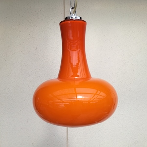 70s Space Age Orange Glass Lamp / 1970s Space age Lighting / 70s Mod Lamp / Lighting Yugoslavia