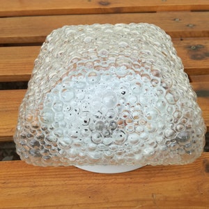 Helena Tynell Style Vintage Sconce Lamp / 1970s Flush Mount Lamp / 70s Bubble Glass Light