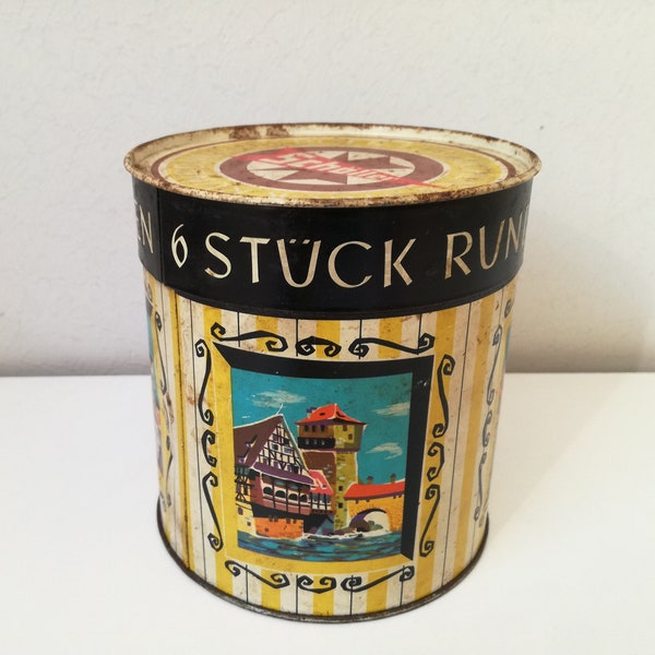 Schöller Nürnberger Lebkuchen Tin Container / Vintage Schöller Tin Canister