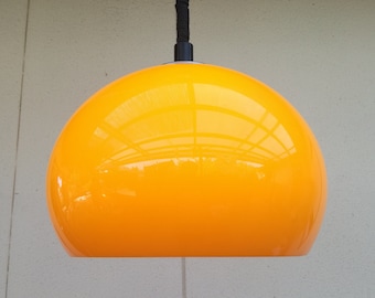 Lámpara Meblo Guzzini Jolly de la década de 1970, hecha en Yugoslavia / Iluminación de la era espacial de los años 70 / Lámpara colgante amarilla Meblo / Iluminación moderna de mediados de siglo