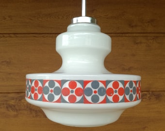 1960s Pendant Lamp Dekor Zabok, Made in Yugoslavia / 60s Space Age, Mod Pattern Light / Mid Century Lighting / Mid Century Modern