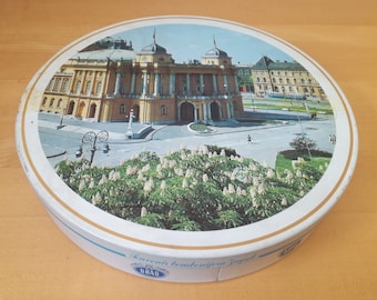 Vintage Kraš Zagreb Tin Box, Made in Yugoslavia / 90s Tin Metal Box, Souvenir from Zagreb