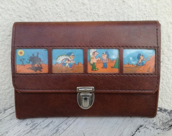 Vintage Pencil Case / 1960s Leather Pencil Case / 60s Kids School Aid