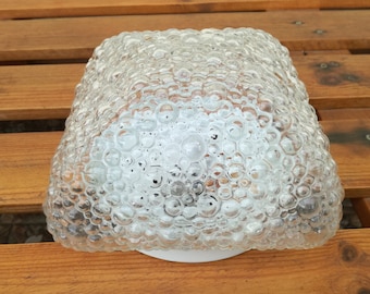 Helena Tynell Style Vintage Sconce Lamp / 1970s Flush Mount Lamp / 70s Bubble Glass Light