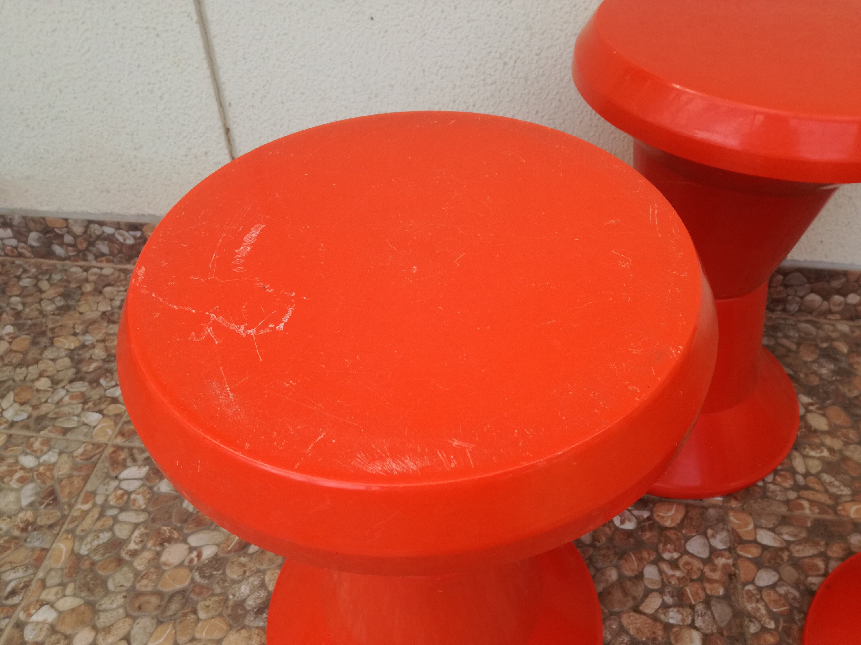 70s Plastic Stools Giganplast Italy 1970s Picnic Stool Set Orange Plastic Stool Space Age Minimalist Picnic Chair Etsy