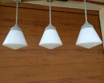 1/3 Marianne Brandt Kandem Industrial Lamp / Bauhaus Modernist Design Lighting / Vintage Industrial Lamp
