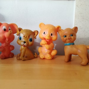 Vintage Rubber Toys / 1970s Collectable Toys / Retro Rubber Toy Animals