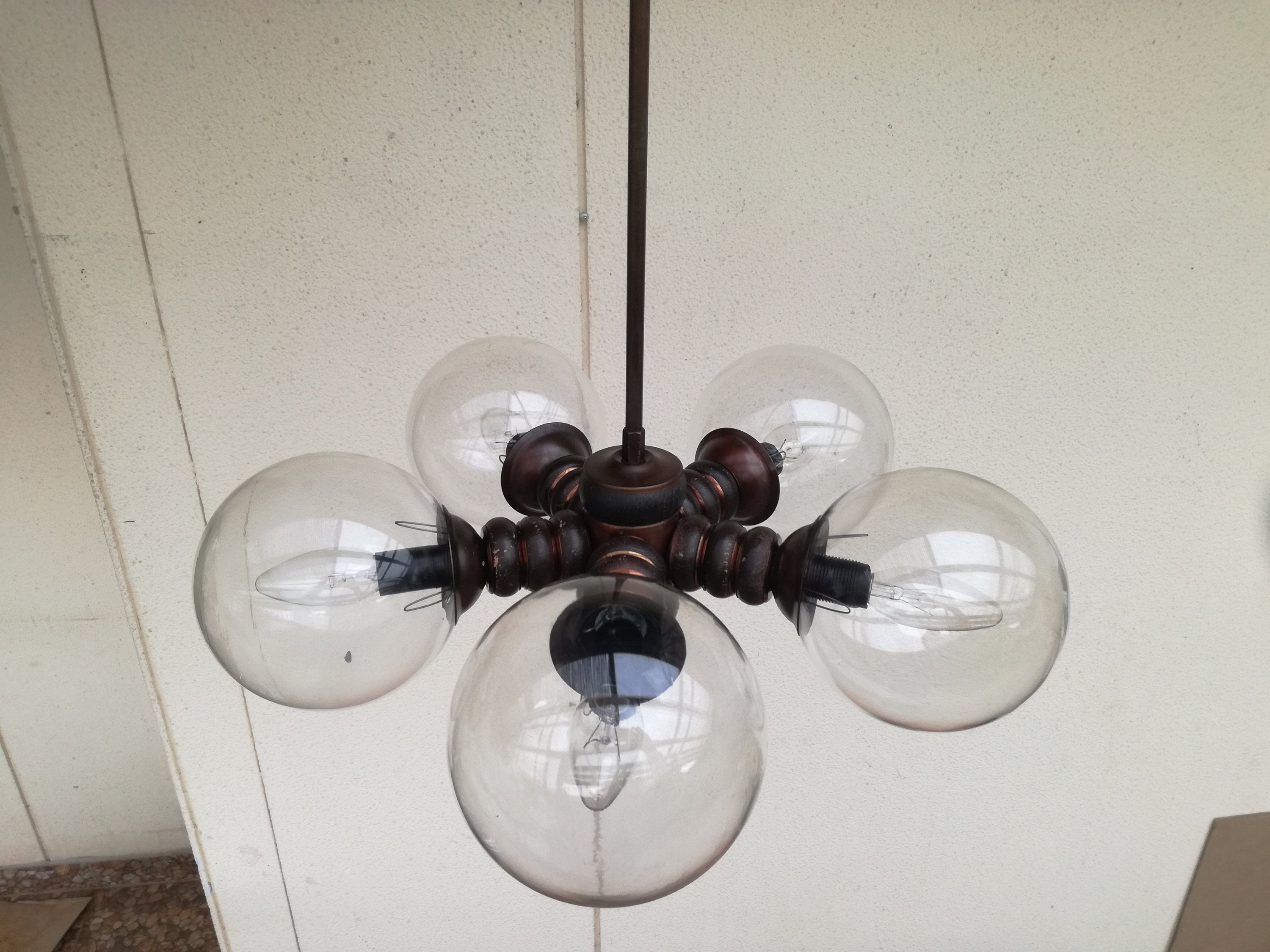 Mid Century Modern Pendant Lamp, 1970s Yugoslavia / Vintage 70s Chandelier