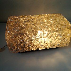 Glashutte Limburg Wall Lamp / Brutalist Amber Glass Sconce lamp / Mid Century Modern Lighting / 1960s Wall Lamp