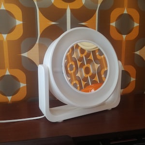 1970s Allstar Germany Make-up Mirror with Light / 70s Bathroom Tabletop Allibert W93 Mirror / Vintage White Plastic Space Age Mirror