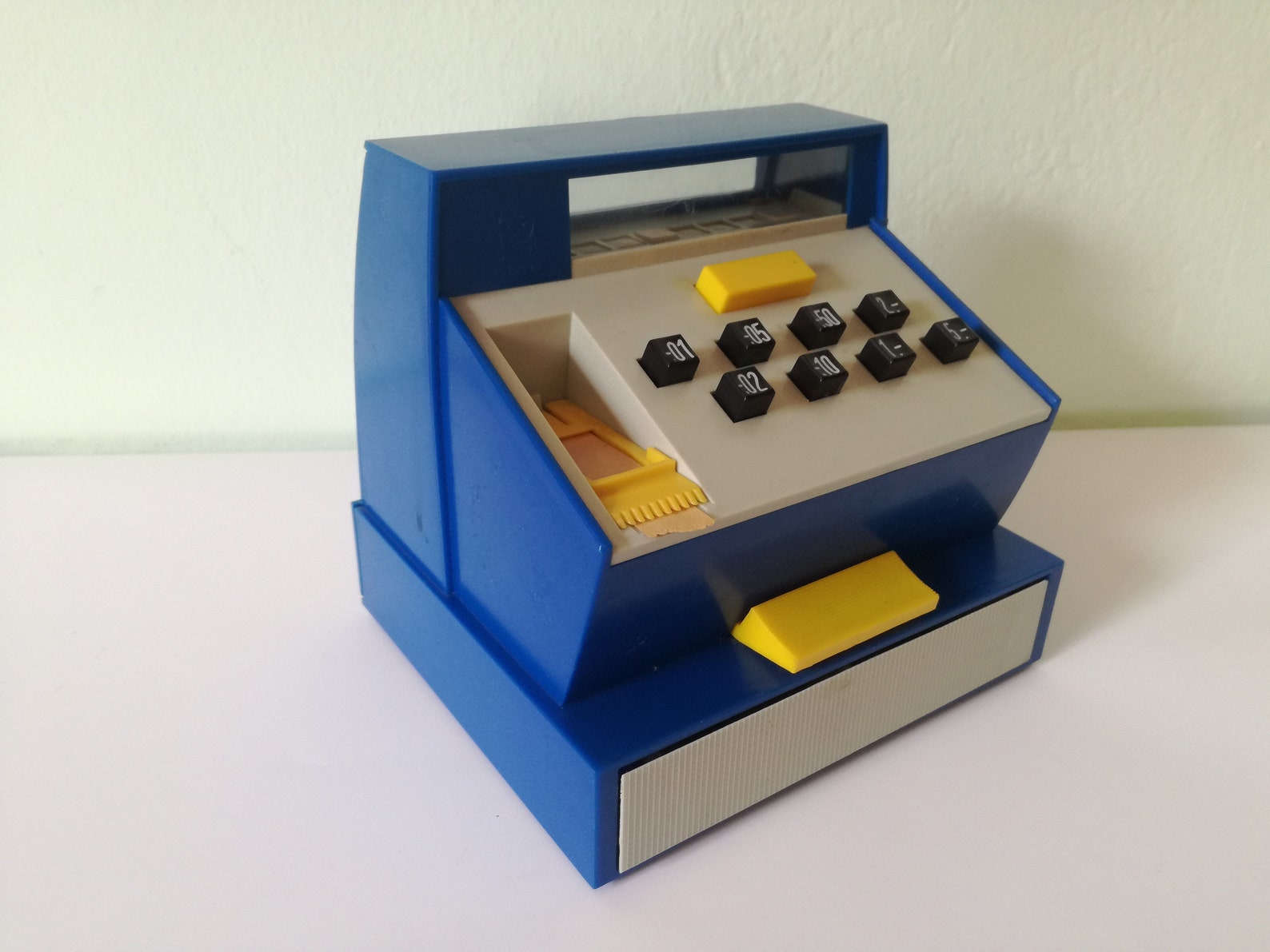 Geobra Vintage Toy Cash Register / 1960s Plastic Kids Cash Register