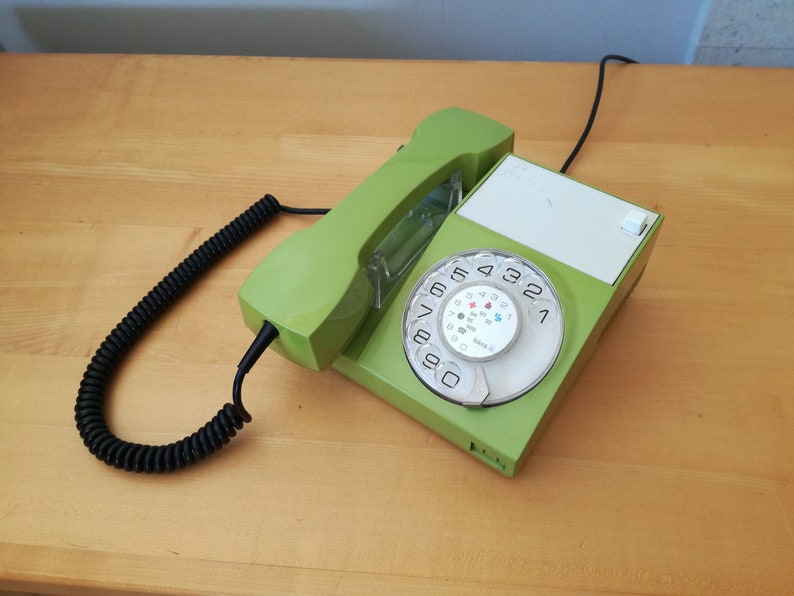 1970s Iskra Rotary Dial Telephone / Vintage Telephone, Made in Yugoslavia / Iskra ATA 31K Mid Century Modern Telephone image 1