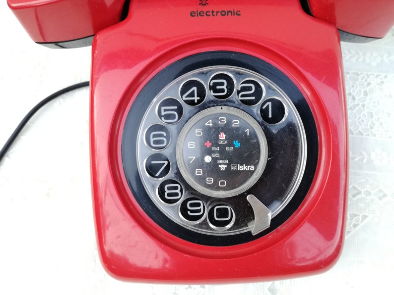 Retro Drehtelefon Rot - Vintage Telefon Mit Wählscheibe
