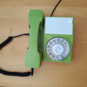 1970s Iskra Rotary Dial Telephone / Vintage Telephone, Made in Yugoslavia / Iskra ATA 31K Mid Century Modern Telephone image 7