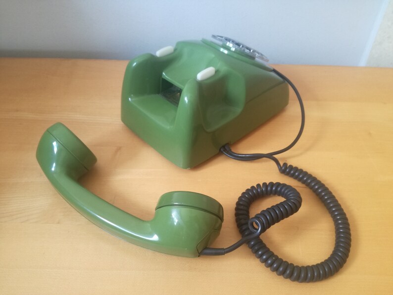 1980s Rotary Dial Telephone EI Niš ATA 80 / Vintage Green Plastic ...