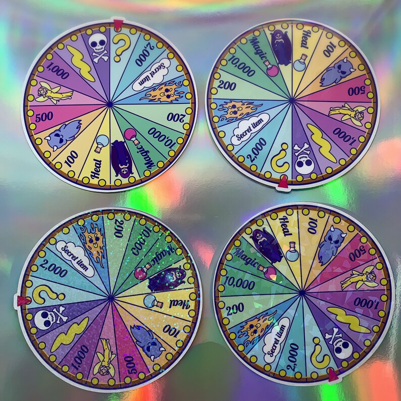 Neopets Wheel of Excitement Sticker Neopets Glitter Sticker Etsy