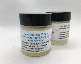 Hydrating face cream, All natural facial cream, Moisturizing cream, Natural Skin care