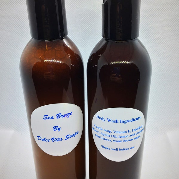 Natural  Vegan Body Wash liquid for Men / Organic Body Wash / Natural Ingredients/ Groomsmen Gift/ For Boyfriend/ gift for him