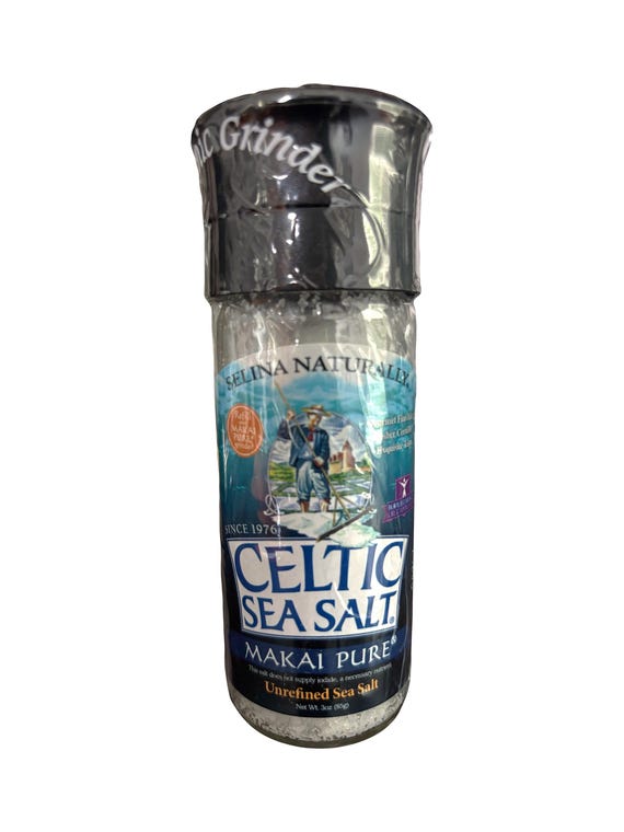 Makai Pure Celtic Salt reusable glass sealed grinder 3 oz