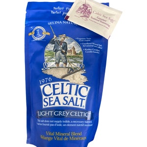 8oz Celtic Coarse light Gray -Authentic blue bag package- free sample pack of seaweed seasoning