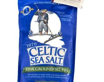 Sal celta gris fina de 8 oz - Paquete de muestra gratuito de condimento de algas