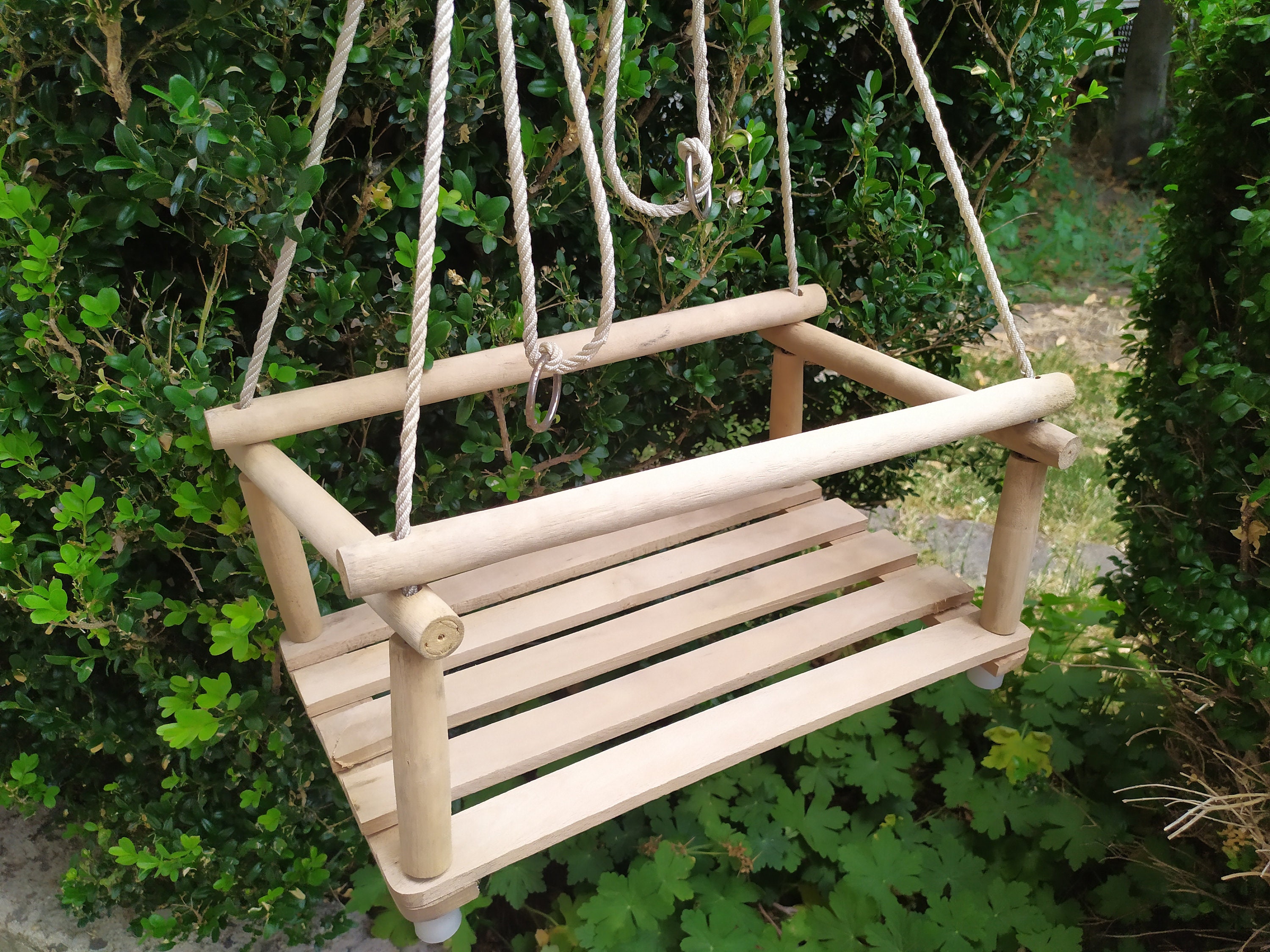 Vintage Wooden Swing, Swing, Outdoor Baby Swing, Garden Swing, Rope