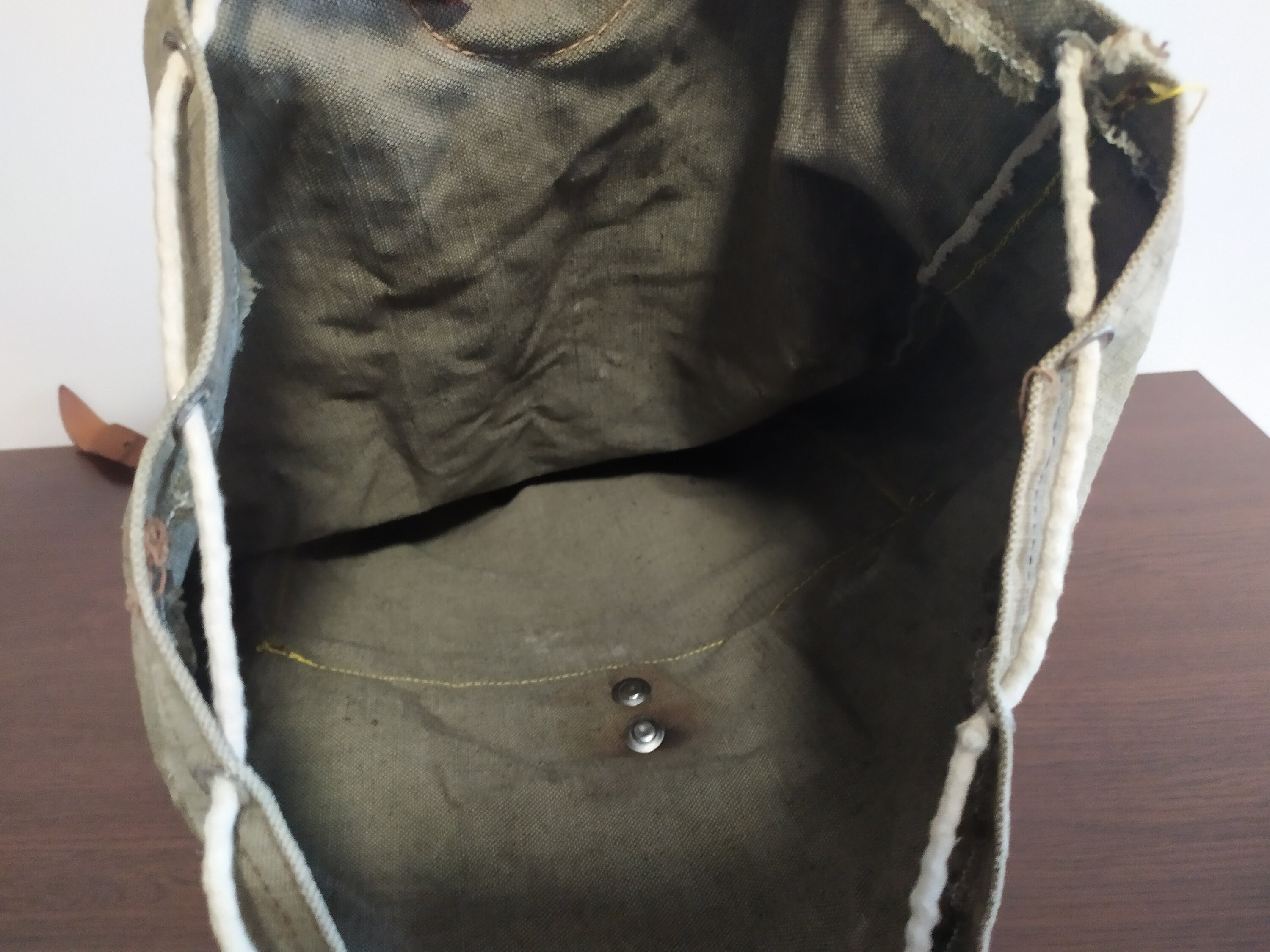 Vintage Military Backpack , Ancient Army Backpack, Green Army Bag With