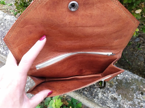 Vintage Women's Clutch, Brown Women's Bag,Purse b… - image 7