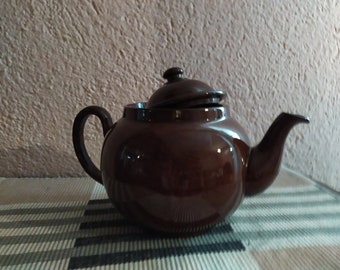 Antique  Clay Brown Teapot, Teapot 50s, Country House Teapot, Home Decor