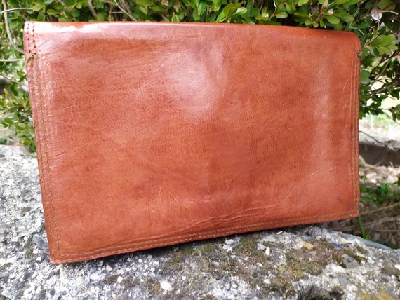 Vintage Women's Clutch, Brown Women's Bag,Purse b… - image 2