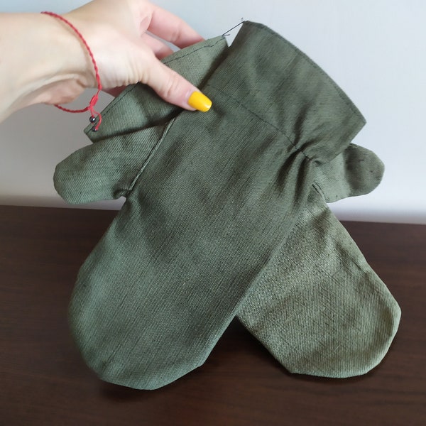 Nie benutzte Vintage Schutzhandschuhe, Baumwolltuch Schweißhandschuhe, sowjetische Vintage unbenützte Schutzhandschuhe für Schweißerprodukte aus Metall