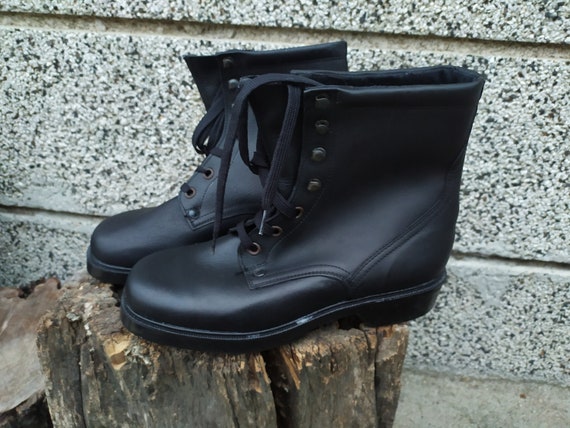 NEVER USED Military Men s Shoes military Combat Boots Army Shoes High Genuine Leather Shoes Winter Boots Military Clothing Hippie Style Etsy