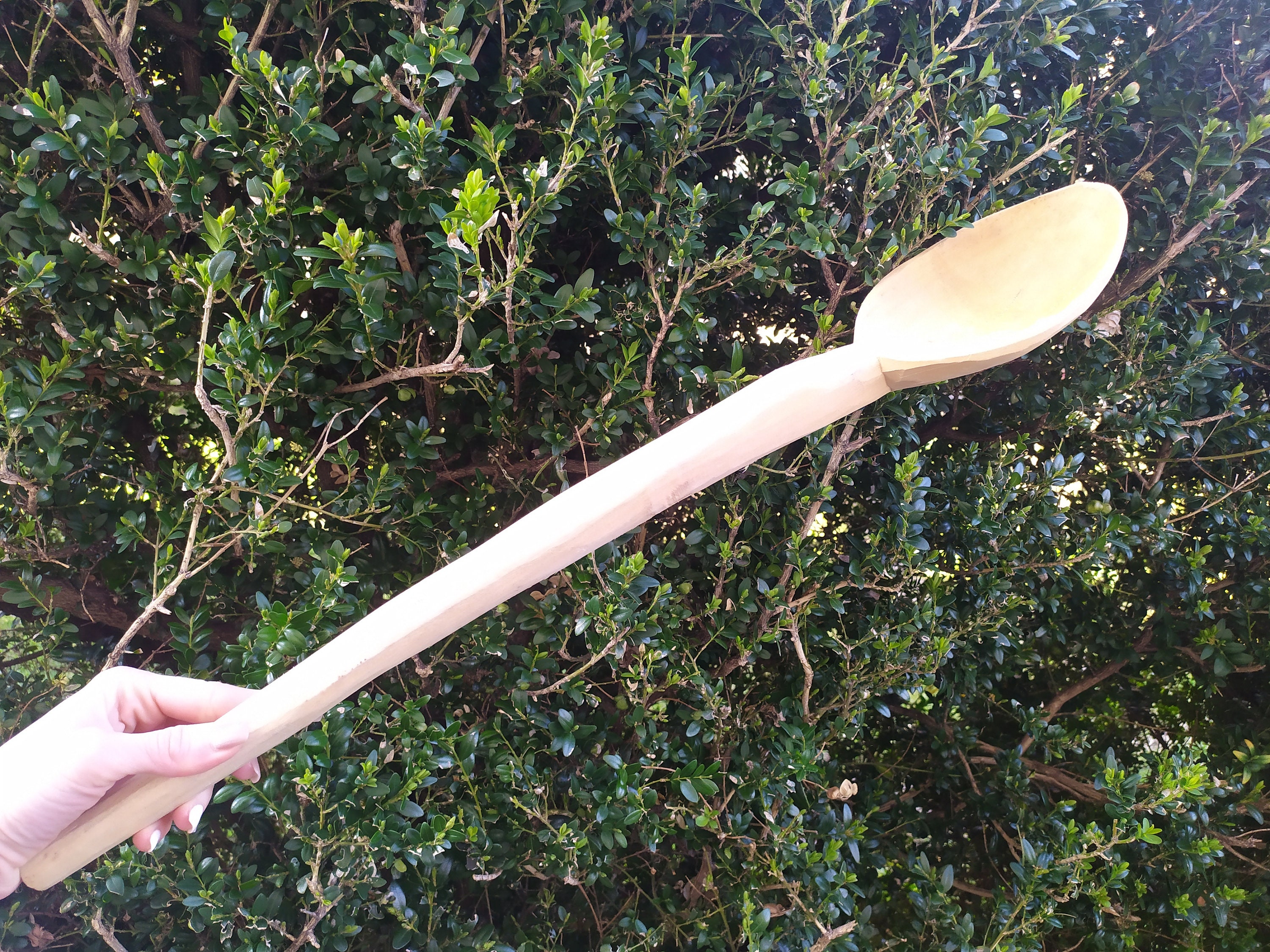 Large Ancient Wooden Spoon, Antique Wooden Spoon, Handmade Wooden Spoon