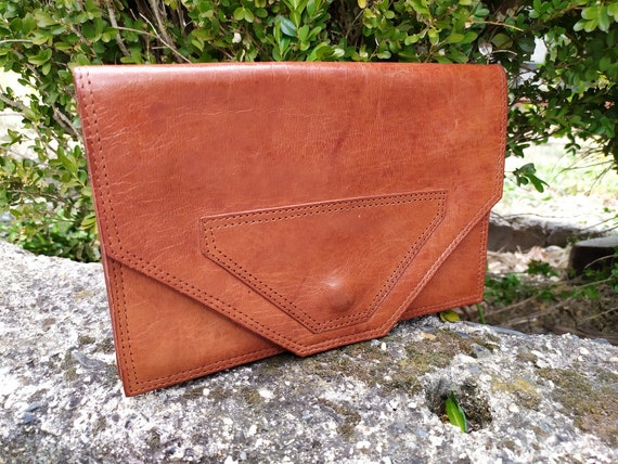 Vintage Women's Clutch, Brown Women's Bag,Purse b… - image 1