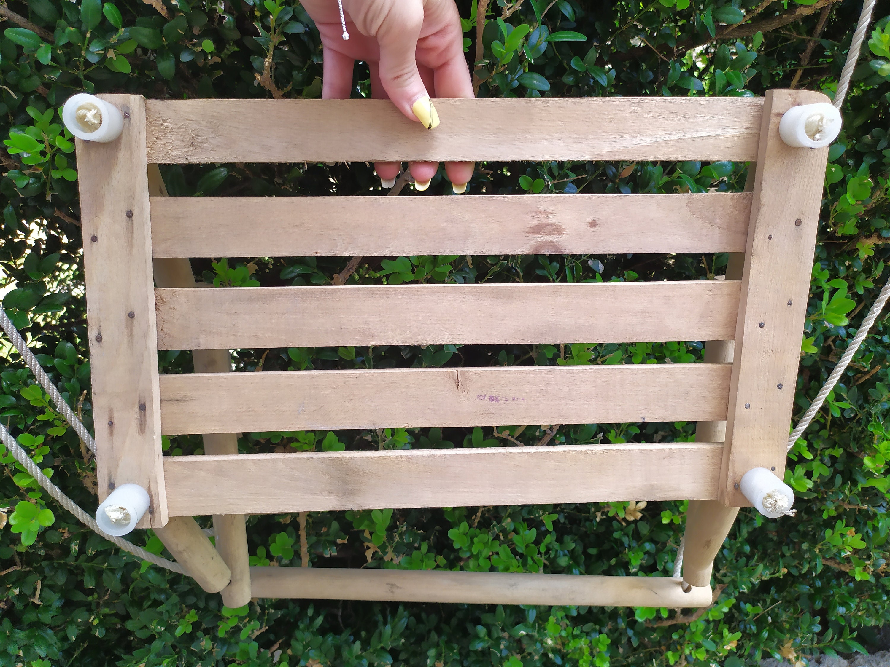 Vintage Wooden Swing, Swing, Outdoor Baby Swing, Garden Swing, Rope