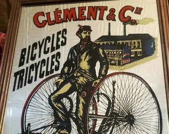 Vintage 1970s Clement Bicycle and Tricycle Paris Picture
