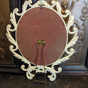 Vintage, Oval Vanity Mirror, White, French Provincial, Composite, Self ...