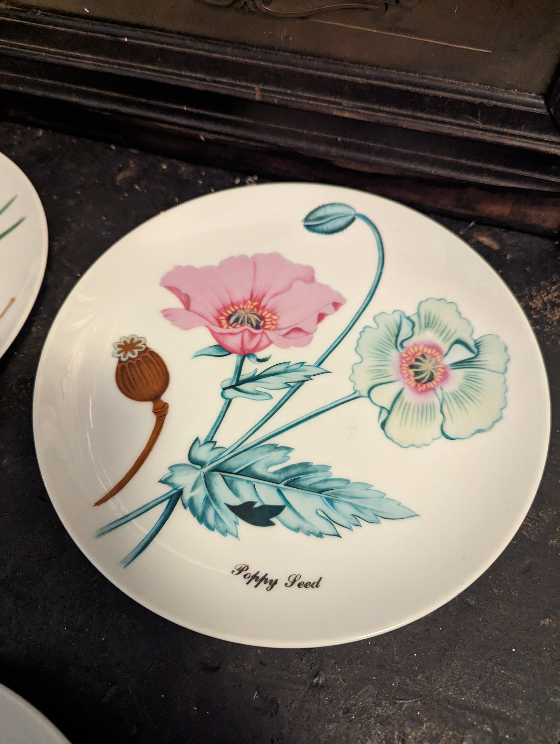 5 Vintage, Horchow Collection, Japan, Botanical, Herb Salad Plates