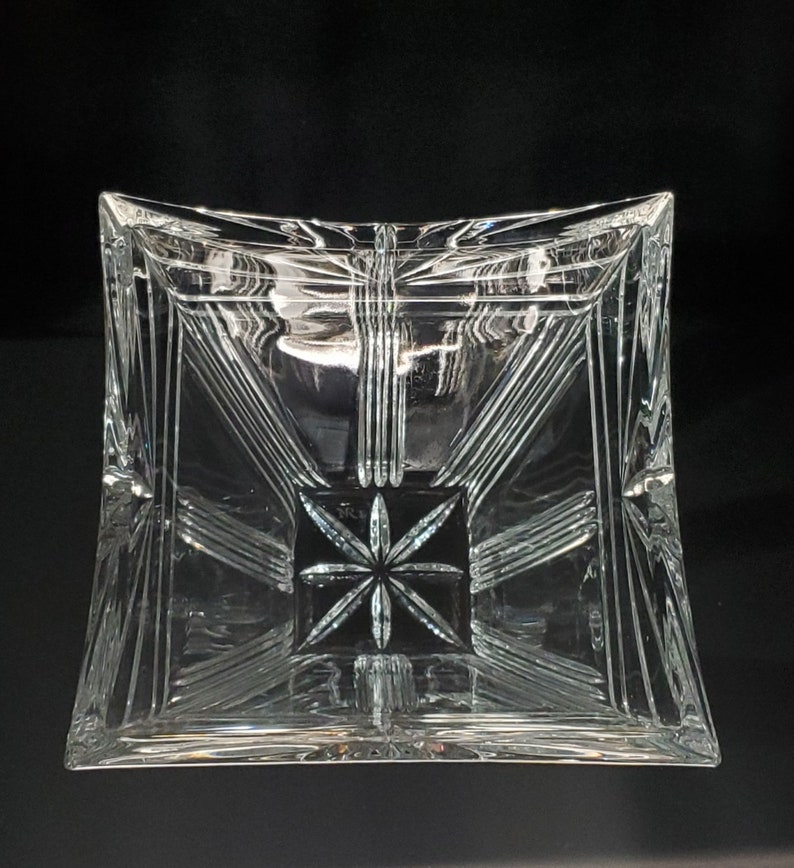 Or Fruit Bowl Signed Mikasa Square Cut Dipping Crystal 5.5 X 3.75 Candy Dip