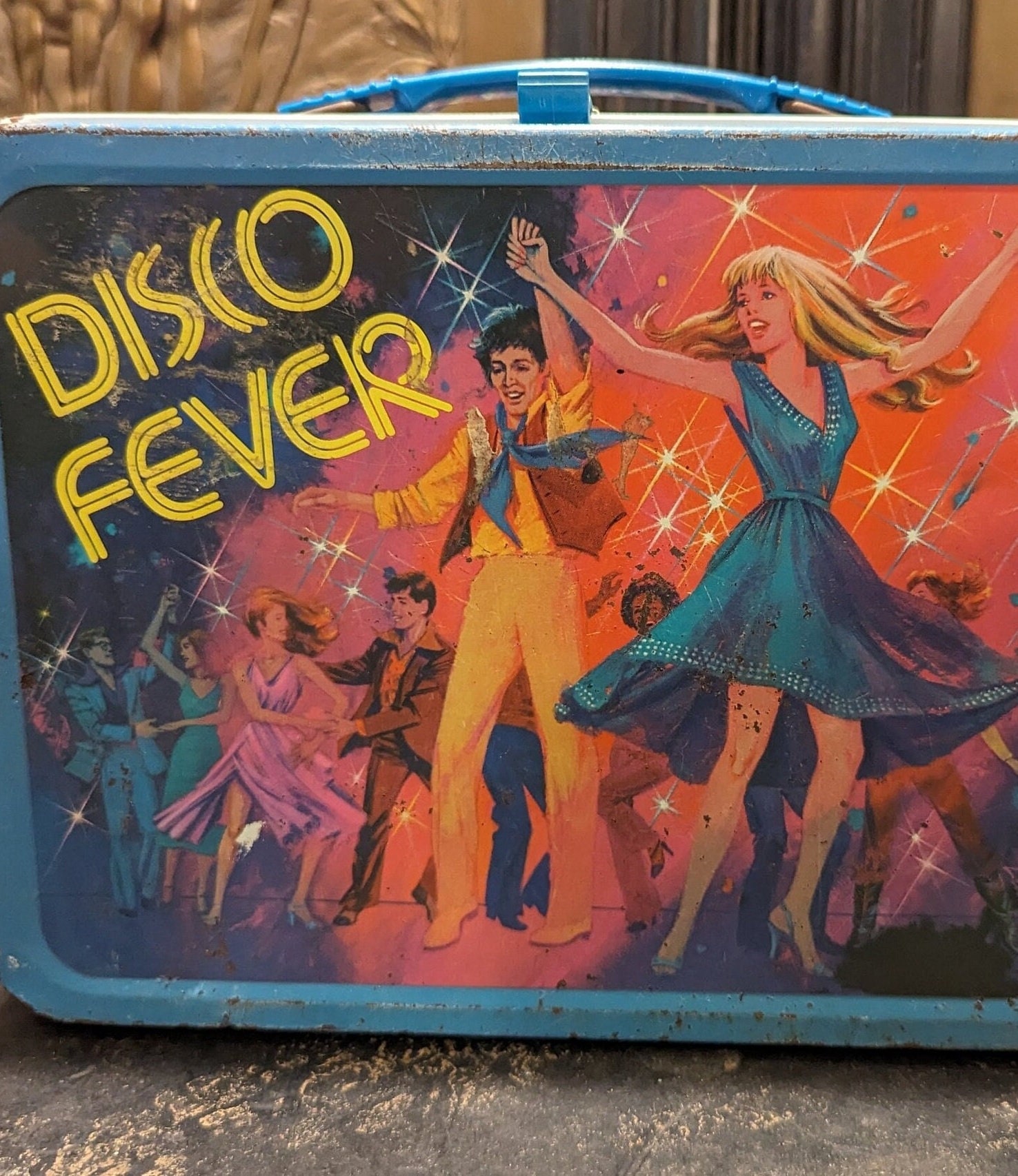 Vintage, Disco Fever, Metal, Lunchbox, No Thermos, 1980, King