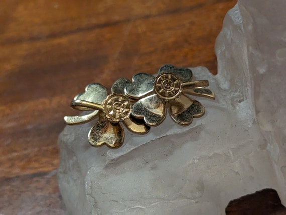 Vintage, Screw Back, Four Leaf, Clover Earrings, … - image 6